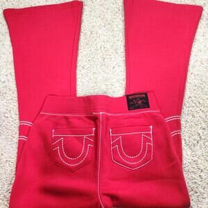 NEW True Religion Pull-On Flare Jeans Red Anniversary Small